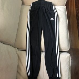 Adidas 3 Stripe Joggers with elastic cuffs